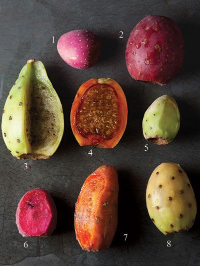 Variedades de Tunas 1. juana  2. roja pelona 3. cristalina 4. naranjona  5. xoconostle  6. cardona  7. cuerno de venado  8. platanera. Prickly Pear Recipes, Refreshing Snacks, Pear Cactus, Pear Recipes, Prickly Pear Cactus, Types Of Fruit, Juicy Fruit, Japanese Sweets, Exotic Fruit