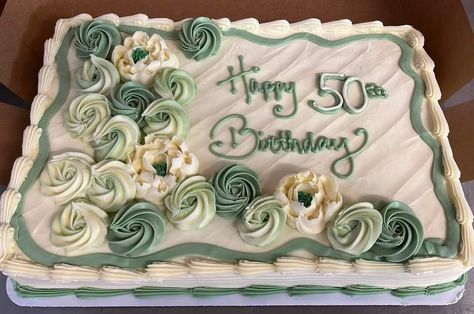 Sheet Cake Designs Birthday, White Sheet Cakes, Sheet Cake Designs, Birthday Sheet Cakes, Happy 50th, Cake Designs Birthday, Sheet Cake, 16th Birthday, Baking Tips