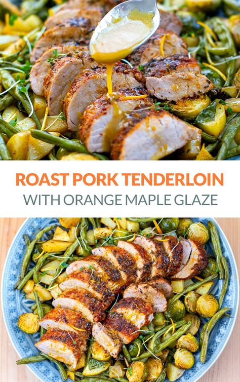 Orange Glazed Pork Loin, Dinner For Christmas, Paleo Menu Plan, Pork Tenderloin Rub, Roast Pork Tenderloin, Sunday Roasts, Mains Recipes, Dinner Suggestions, Baked Pork Tenderloin