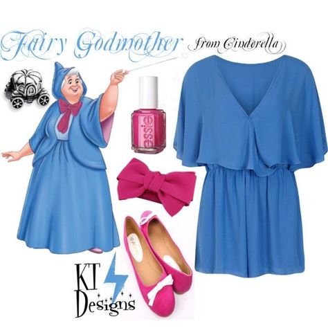 Easy Fairy Godmother Costume Diy, Fairy Godmother Disneybound, Diy Fairy Godmother Costume, Fairy Godmother Costume Diy, Godmother Costume, Cinderella Fashion, Fairy Godmother Costume, Book Characters Dress Up, Family Themed Halloween Costumes