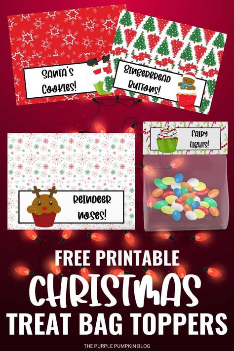 Elf Pillows Free Printable Bag Toppers, Free Christmas Treat Bag Printables, Elf Kisses Free Printable Bag Toppers, Elf Kisses Free Printable, Christmas Treat Bag Toppers, Bag Toppers Printable Free, Free Printable Christmas Treat Bag Toppers, Christmas Bag Toppers Free Printables, Christmas Labels Printables Free