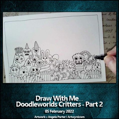 Today's #youtube #drawing #tutorial is about drawing #cute #whimsical #kawaii #Doodleworlds critters. It's the third part in this video series. #pendrawing #linedrawing Doodle Critters, Jungle Doodles To Draw, Kerby Rosanes Doodle Art, Pen Drawing, Line Drawing, To Do List, Coloring Pages, Doodles, Etsy Shop