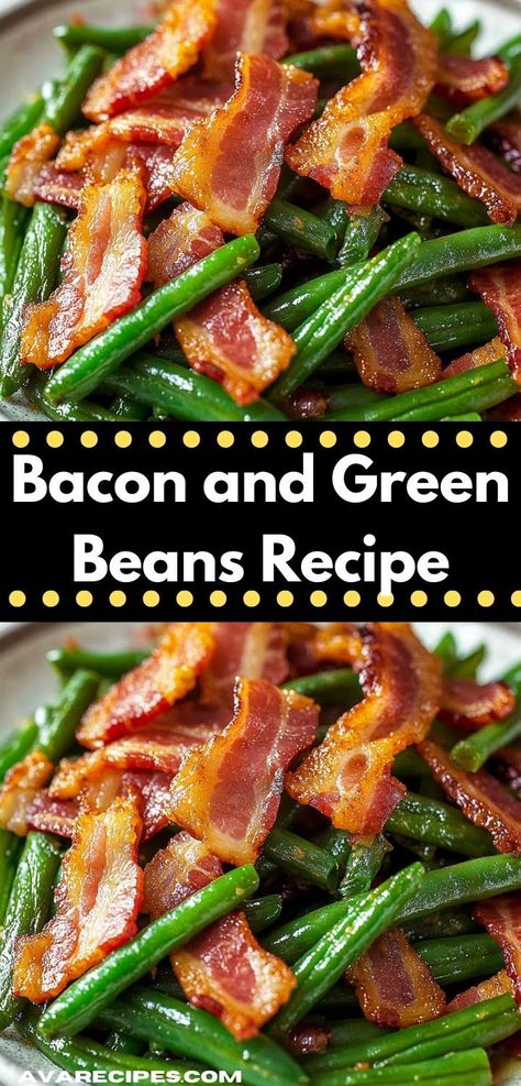 Discover the perfect side for your next meal! This Bacon and Green Beans recipe combines crispy bacon with tender green beans, making it an irresistible addition to your dinner recipes that everyone will enjoy. Green Beans Bacon Onion, Bacon And Beans Recipe, Bacon And Green Beans, Bacon Green Beans Recipe, Thanksgiving Green Bean Recipe, Bacon Side Dishes, Good Green Bean Recipe, Green Beans With Garlic, Fresh Green Bean Recipes