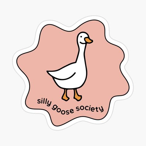 Silly Goose Sticker, Easy Goose Drawing, Silly Goose Drawing, Goose Doodle, Funny Ducks, Goose Drawing, Goose Tattoo, Goose Sticker, Funny Sketches