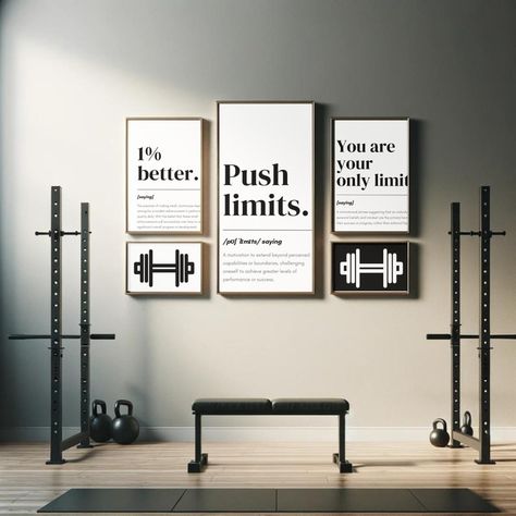 Peloton Room, Home Gym Wall, Gym Wall Art, Board Wallpaper, Gym Poster, Gym Wall, Vision Board Wallpaper, Fitness Art, Gym Quote