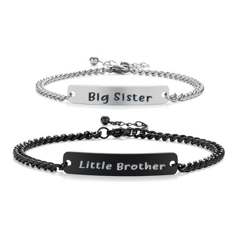 PRICES MAY VARY. Big Brother Little Sister /Big Sister Little Brother Sibling Matching Bracelet Set. Family Jewelry Bracelet set gifts for brother and sister. Sibling Jewelry GiftA perfect and meaningful gift for the best sibling-The greatest gift our parents ever gave us was each other and thank you for being my dear family members. Great as birthday gifts; graduation gifts; Easter gifts; Christmas gifts; Thanksgiving gifts or just for the best one ever. Material: Stainless Steel .Does not tarn Sibling Jewelry, Brother Bracelet, Brother Graduation Gift, Big Sister And Little Brother, Gifts For Brother From Sister, Best Gift For Brother, Big Brother Little Sister, Big Brother Gift, Mother Daughter Bracelets