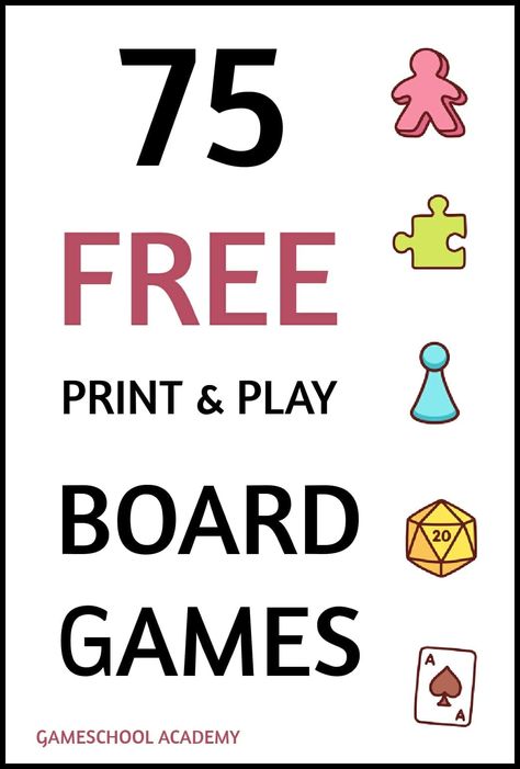 100 Totally FREE Board Games to Print & Play 1 Adding Games, Games To Print, Free Board Games, Language Arts Games, Games For Preschool, Board Game Template, Fun Educational Games, Games To Play With Kids, Esl Games