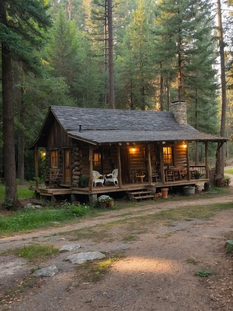 Old Log Cabin, Old Cabin Interior, Old Cabin, Rustic Log Cabin, Little Cabin In The Woods, Log Cabin Designs, Log Cabin Rustic, Fairytale Cottage, Cottage Cabin