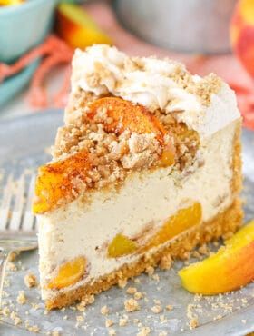 Peach Streusel, Homemade Bourbon, Peach Cheesecake, Homemade Cheesecake, Best Cheesecake, Easy Cheesecake, Creamy Cheesecake, Graham Cracker Crumbs, Cheesecake Recipes