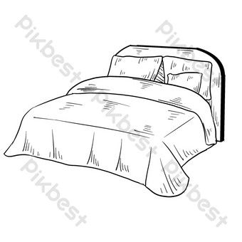 Cute Bed Drawings, Bed Tattoo Design, Bed Design Drawing, Bed Sheets Drawing, Bed Art Drawing, How To Draw A Bed, Bed Drawing Sketches, Bed Drawing Reference, Bed Drawing Easy