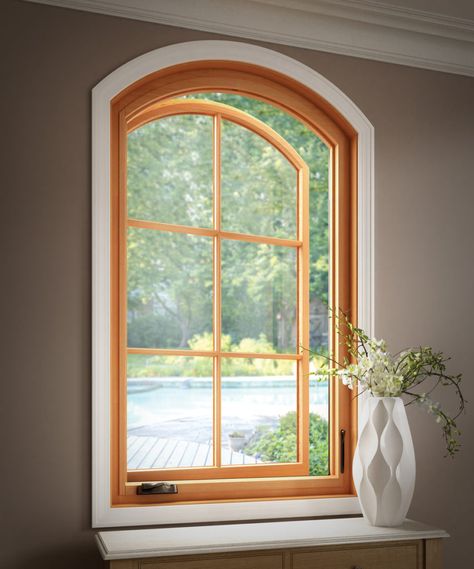 Arched Casement Windows, Woodworking Outdoor Furniture, Milgard Windows, Oak Windows, Fiberglass Windows, Casement Window, Wood Window, Double Hung Windows, Girls Rooms