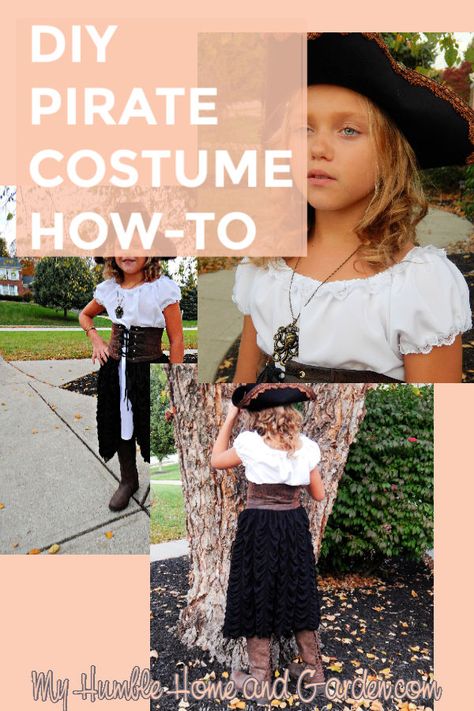 Pirate Diy Costume Kids, Diy Kids Pirate Costume Girl, Pirate Costume Kids Diy, Girl Pirate Costume Diy, Pirate Day At School Outfit, Kids Pirate Costume Diy, Teen Girl Pirate Costume, Toddler Pirate Costume Diy, Pirate Costumes Diy