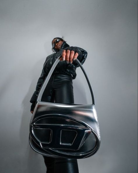 diesel bag dupe Diesel Bag Aesthetic, Diesel Photoshoot, Diesel Bag Outfit, Diesel Purse, Diesel Aesthetic, Diesel Metallic, Diesel Outfit, Diesel Handbags, Arm Candies