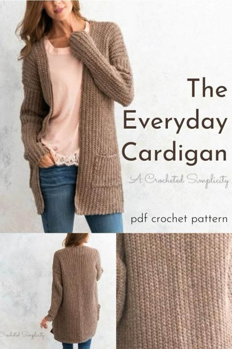 Crocheted Cardigan, Crochet Cardigan Pattern Free, Crochet Cardigans, Gilet Crochet, Crochet Cardigan Sweater, Crochet Sweater Pattern Free, Mode Crochet, Crochet Clothes For Women, Crochet Clothing