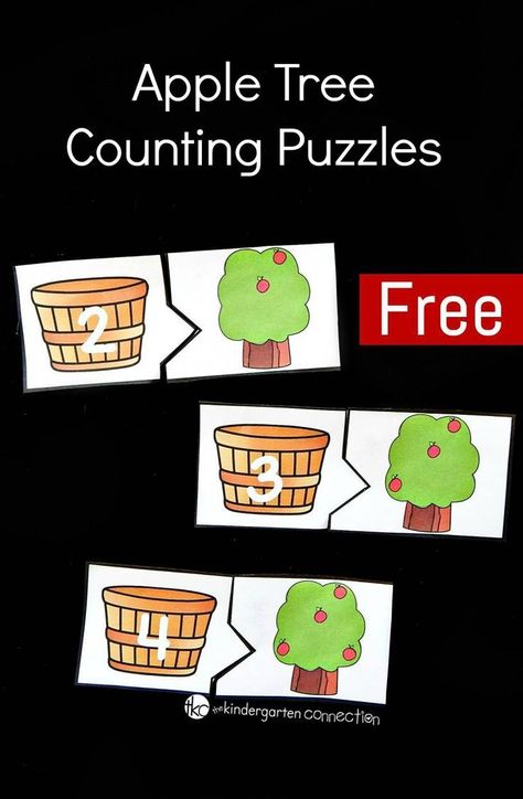 These apple tree counting puzzles are perfect for a back to school, fall, or an apple unit! Apple Tree Counting, Preschool Apple Theme, September Preschool, Apple Kindergarten, Apple Lessons, Counting Puzzles, Apple Preschool, Apple Unit, Apple Activities