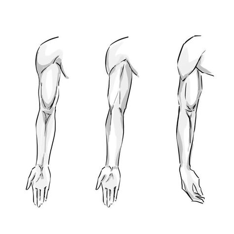 Manga Arms Reference, Human Arm Drawing, Arm Atonomy Drawing, Men Arms Drawing, Hand Arm Drawing, Man Arms Drawing, Sholder References Drawing, Resting Arm Reference, Relaxed Arm Reference