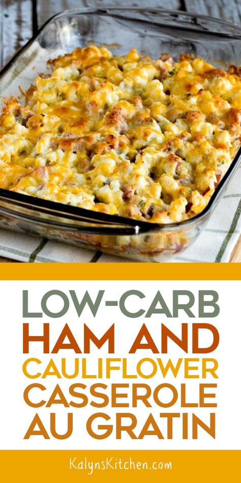 Ham And Cauliflower Casserole, Ham And Cauliflower, Keto Casseroles, Favorite Casseroles, Low Carb Low Fat Recipes, Low Carb Casseroles, Cauliflower Casserole, Diner Recept, Low Carb Diets