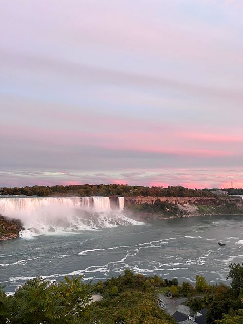 Niagara Falls Sunset, Canada Nature Aesthetic, Niagara Falls Aesthetic, Canada Niagra Falls, Canada Aesthetic, Niagara Falls Trip, Student Exchange, Our Adventure Book, Niagara Falls Ontario