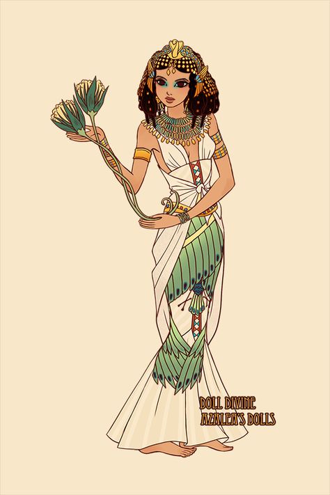 Jewel Of The Nile, Mermaid Digital Art Character Design, Doll Divine Avatar, Egyptian Dress Ancient, Ancient Egypt Dress, Egyptian Oc, Egyptian Character Design, Egypt Dress, Ancient Egyptian Clothing