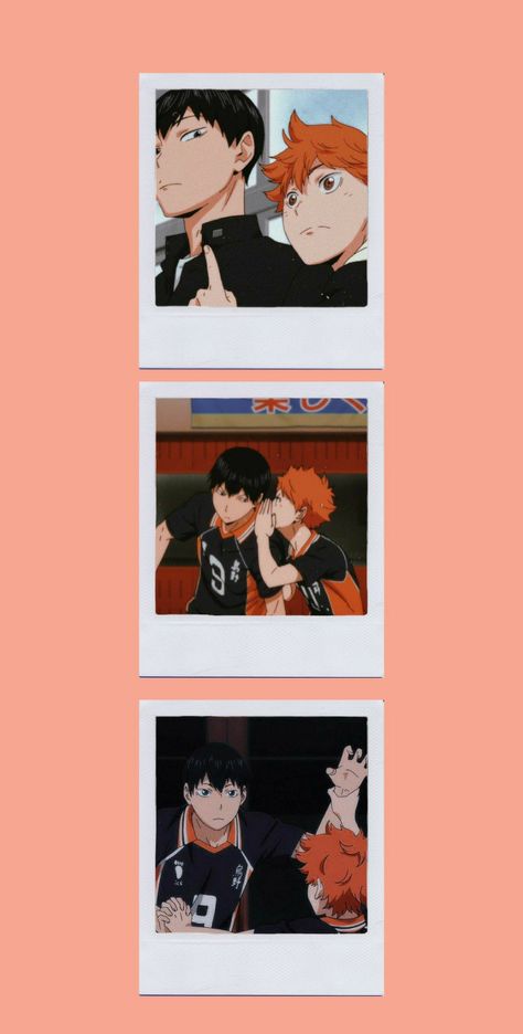 Haikyu Polaroid, Haikyuu Polaroid, Kagehina Wallpaper, Volleyball Drawing, Anime Printables, Haikyuu Kageyama, Anime Decor, Anime Room, Anime Crafts