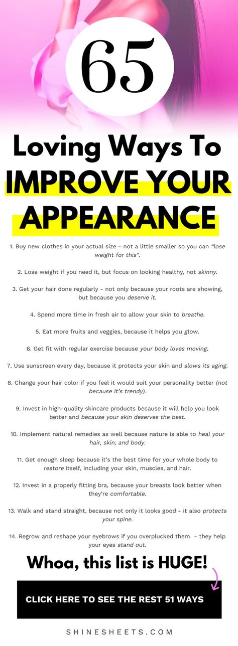 Ways To Improve Your Appearance, Improve Your Appearance, Improve Your Style, Attraction Money, How To Love Yourself, Beauty Tips For Face, How To Love, Self Care Activities, Beauty Ideas