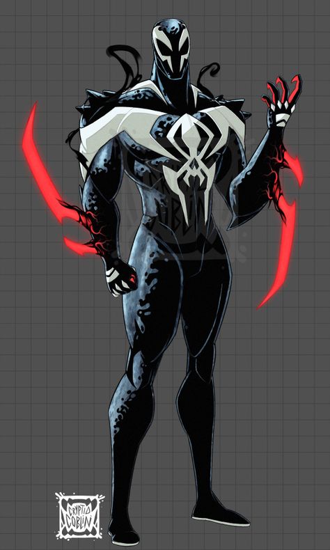 Spiderman 2099 Suit Redesign, Symbiote Spiderman Drawing, Venom Oc, Spiderman Design, Superhero Ideas, Spiderman Characters, Spiderman Comic Art, Spiderman 2099, Miguel Ohara