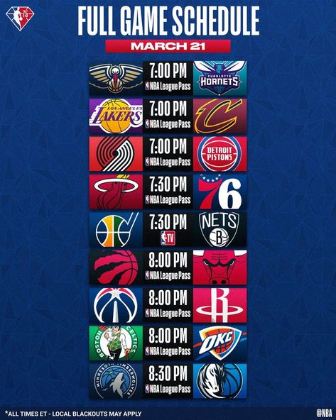 Nine games on our Monday schedule! • JAZZ visit NETS on NBA TV • 1 & 3 in Philly for HEAT/SIXERS • LeBron & LAKERS visit CAVS • TIMBERWOLVES seek 5th straight W, visit MAVS The post #NBA: Nine games on our Monday schedule! • JAZZ visit NETS on NBA TV • 1 & 3 in Phill… appeared first on Raw Chili. Monday Schedule, Nba Tv, Sports Graphics, Half Time, Detroit Pistons, Time Design, Chili, Nba, Basketball