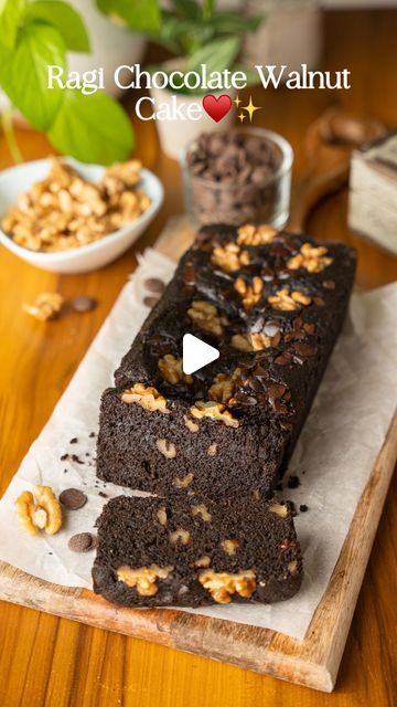 Ragi Chocolate Cake, Ragi Cake Recipe, How To Make Cake At Home Without Oven, How To Make Cake At Home, Saloni Kukreja, Chocolate Walnut Cake Recipe, Chocolate Walnut Cake, Walnut Cake Recipe, Cake Recipes Without Oven