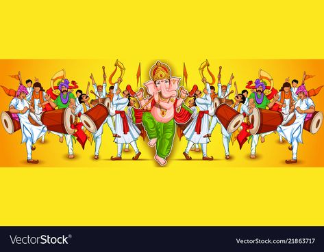 Dhol Tasha Png, Baner Editing, Ganpati Illustration, Ganesh Vector, Hotel Invitation, Ganpati Background, Lord Wallpaper, Dhol Tasha, Ganesh Chaturthi Festival