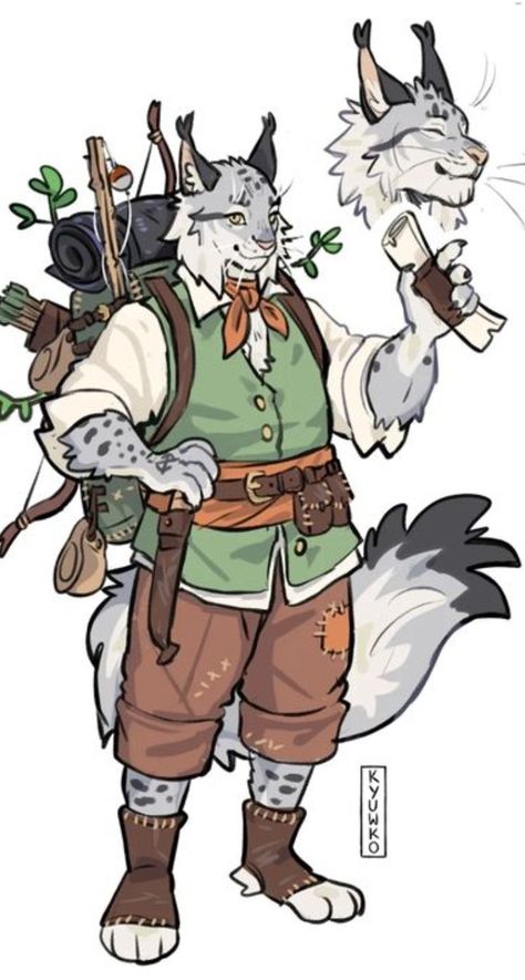 Weasel Familiar Dnd, How To Draw Anthropomorphic Characters, Snow Leopard Tabaxi Dnd, Anthropomorphic Animal Character Design, Big Cat Character Design, Cheetah Tabaxi, Anthropormophic Character Design, Dnd Leonin Character Art, Catfolk Character Design