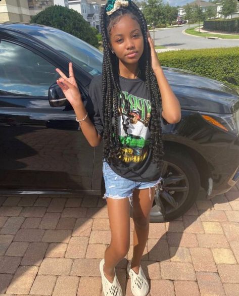 Black Teenage Girl, Black Kids Braids Hairstyles, Fashion Baby Girl Outfits, Girls Hairstyles Braids, Swag Outfits For Girls, Looks Black