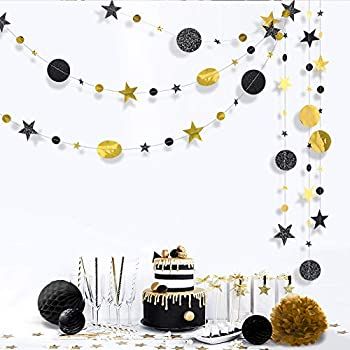 Gold Theme Party Decorations, New Year Party Decorations, Black And Gold Party Decorations, Xmas Garland, Christmas Candy Cane Decorations, 2022 Happy New Year, Star Circle, Circle Garland, Sweet 16 Decorations