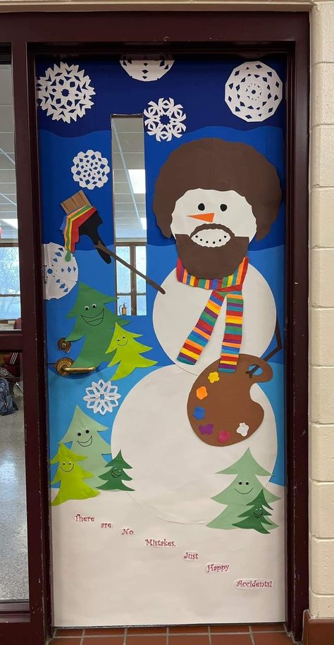 Christmas Classroom Door Competition Ideas, Elaborate Christmas Door Decorations, Christmas Tree Hallway Decorations School, Christmas Classroom Door Contest, Winter Door Contest, Winter Wonderland Classroom Door, Christmas Bulletin Boards For School, Christmas Tree Door Decorations, Holiday Door Decorations For Work