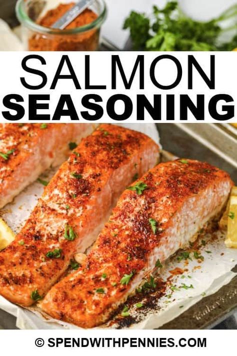 Fish Rub Recipe, Salmon Rubs Easy, Salmon Spice Rub, Seasoning For Salmon Baked, Salmon Rub Recipe, Salmon Seasoning Recipe, Seasoning Salmon, Bread Spreads, Seafood Night