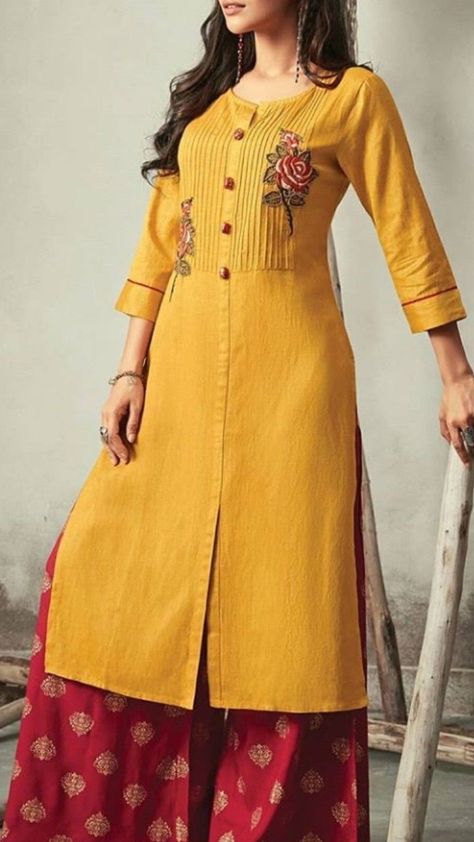 Plazo Kurti Design Wedding, Kali Wali Kurti Design, Plazo Kurti Design, Indian Kurti Designs, Simple Kurta Designs, Designer Kurti Patterns, Simple Kurti Designs, Salwar Designs, Kurti Designs Latest