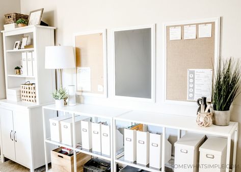 Office Organization At Work Professional, Small Ikea Office Ideas, Home Office Wall Storage Ideas, Small Office Makeover On A Budget, Simple Office Layout, Home Office On A Budget Ideas, Home Office Ideas For Women Rustic, Aesthetic Office Supplies, Rustic Office Decor Ideas