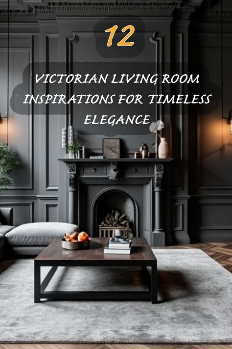 Step into the charm of a Victorian-inspired living room! I adore how the rich, dark tones and exquisite detailing bring a sense of timeless elegance. The plush sofa invites relaxation while the artistic fireplace becomes a stunning focal point. Perfect for those who appreciate classic design infused with modern comfort. Modern Victorian Renovation, 1930 Living Room Ideas, London Sitting Room, Victorian Terrace Lounge Ideas, Victorian Inspired Interior, Dark Victorian Interior Design, Victorian Modern Interior, Vintage Lounge Room, Living Room Regal