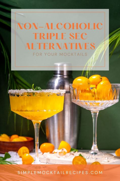 Non-alcoholic triple sec is a flexible orange-flavored liqueur. When it comes to mixing your own mocktails, it’s the ideal component of various types of drinks because of its distinct flavor and balance of sweetness and acidity. | Non-Alcoholic Triple Sec Substitute | Non-Alcoholic Triple Sec and Sprite | Non-Alcoholic Triple Sec and Pineapple Juice | Non-Alcoholic Triple Sec and Orange Juice Homemade Triple Sec, Simple Mocktail, Types Of Drinks, Easy Mocktail Recipes, Orange Liquor, Orange Syrup, Mocktail Recipes, Liqueurs Recipes, Cocktail Drinks Recipes