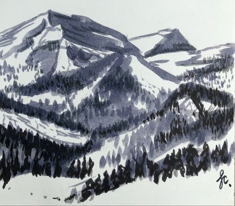 #markers #markersketch #sketchbook #sketching #markerart #value #valuesketch #naturesketch #treesketch #marker #painting #artiststudio #artist #art #markmaking #mountains #mountainart #mountaindrawing #hills #hillsart Mountain Marker Drawing, Alcohol Marker Landscape, Marker Landscape, Landscape Markers, College Items, Marker Painting, Mountain Architecture, Copic Marker Art, Mountain Drawing