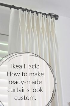 Blackout Curtains Bedroom Ideas, Ikea Ritva Curtains, Curtains With Sheers, Ritva Curtains, Ikea Closet Hacks, Diy Blackout Curtains, Blackout Curtains Living Room, Ikea Closet Hack, Curtains Beige