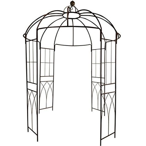 OUTOUR French Style 4-Sided Birdcage Shape Metal Gazebo P... https://smile.amazon.com/dp/B072V7XL28/ref=cm_sw_r_pi_dp_U_x_6O1GAbPA5VMYT Arch Arbor, Small Gazebo, Metal Gazebo, Plants Stand, Climbing Plant Support, Arch Trellis, Patio Pergola, Metal Pergola, Pergola Design