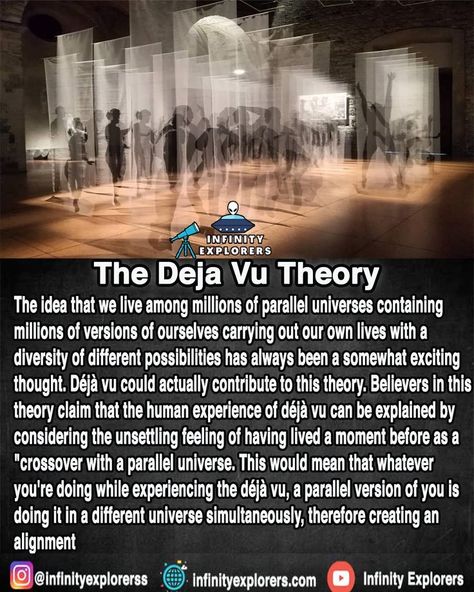 Deja Vu Theory Parallel Universe Theory, Deja Vu Theories, Theories About The Universe, Alien Encounters, Brain Science, Energy Healing Spirituality, Into The Unknown, Parallel Universe, Ancient Mysteries