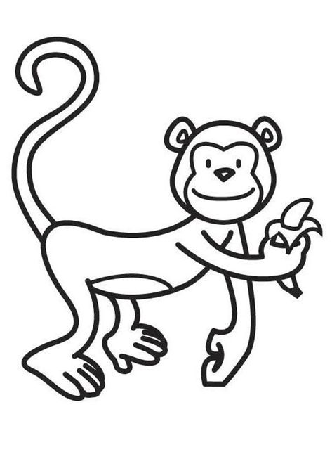 Cute Monkey Eating Banana Coloring Page for kids. Free Printable Coloring Pages of Monkey download and print For Kids. Monkey Eating Banana, Monkey Eating, Eating Banana, Free Coloring Sheets, Animal Doodles, Pet Monkey, Cute Monkey, Free Printable Coloring Pages, Kids Prints