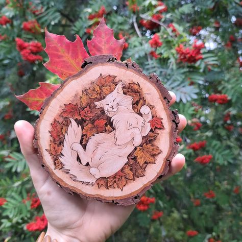 This year's Halloween cat will be ghostly white for a change! The birches are turning yellow, the maples are turning orange... welcome dear Autumn! 🍂🍁🌻 . . . #LilaMysticWoods #pyrography #woodcraft #WoodBurning #autumnleaves #whitecat #pumpkinseason #hellofall #helloautumn #fallismyfavorite #autumnvibes #autumn #fallcolors #loveautumn #cosyvibes #catportraits Pyrography Art, Bone Art, Wedding 2025, Pumpkin Seasoning, Wood Carvings, Mini Canvas Art, Mini Canvas, Cat Portraits, Halloween Cat