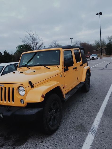 #cars #yellow Yellow Jeep, Jeep Wrangler, Jeep, Cars, Yellow