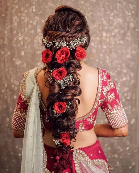 Bridal Hairstyle for Long Hair Bridal Wedding Hairstyle, Mehendi Hairstyle. Wedding Hair,WeddingNet #weddingnet #indianwedding #weddinghairstyle #mehendihairstyle #hairstyle #bunhairstyle  FOLLOW OUR INSTAGRAM @WEDDINGNET Floral Bridal Hair Accessories, Reception Hairstyles, Bridal Hairstyle Indian Wedding, Engagement Hairstyles, Bridal Hairdo, Bridal Braids, Bridal Hair Buns, Indian Wedding Hairstyles, Indian Bride Hairstyle