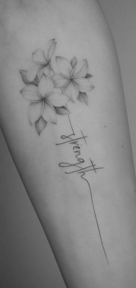 Plumeria Spine Tattoo, Plumeria Vine Tattoo, Leilani Flower Tattoo, Flower Tattoos Hip, Plumeria Tattoo Small Wrist, Frangipani Tattoo Fine Line, Plumeria Flowers Drawing, Small Plumeria Flower Tattoos, Plumeria Tattoo With Words