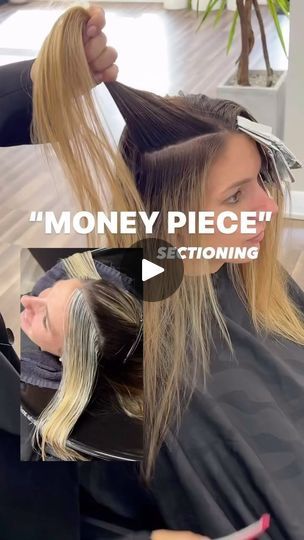 Blonde Hair Without Roots, Money Strip Hair, Hair Color Placement, Blonde Foils, Hair Foils, Colored Hair Tips, Money Piece, Blonde Roots, Dirty Blonde Hair