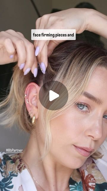 Sarah Bryant on Instagram: "Easy updo on a microbob!   My bob hairstyle isn’t quite long enough to put up in a pony or even put half-up yet, so I’ve been wearing this quick and easy hairstyle all the time! After washing, prep hair with @bumbleandbumble Hairdresser’s Invisible Oil Primer for a soft and smooth blowout with added heat protection. #Bbpartner   Add soft waves in with a curler or round brush Section off the front pieces Gather the rest of the face-framing hair pieces, twist and pin back with a bobby pin   #microbob #shorthairstyle #updohairstyle #hairtutorial #hairvideo" Updos With Face Framing Pieces, Bob Hair Updo, Half Up Bob, Bob With Face Framing Layers, Sarah Bryant, Bob Updo Hairstyles, Smooth Blowout, Sarah Louwho, Bob Updo