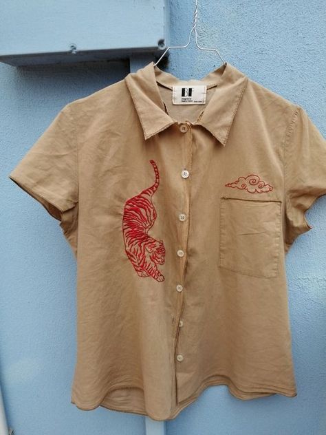 Red Embroidery on shirt Men's Shirt Embroidery, Button Down Shirt Embroidery, Hand Embroidery Shirt Men, Embroidery Mens Shirt, Embroidery Shirt For Men, Embroidered Pants Men, Mens Shirt Embroidery Designs, T Shirt Embroidery Ideas For Men, Embroidery Patterns For Men